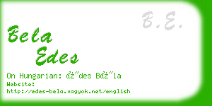 bela edes business card